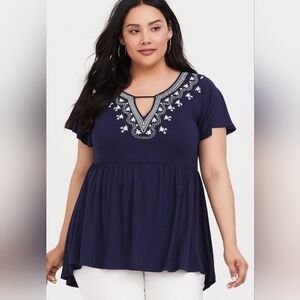 TORRID Super Soft Cutout Babydoll Top